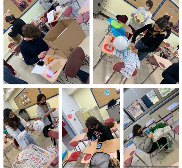 Spanish Honor Society piñata making progress